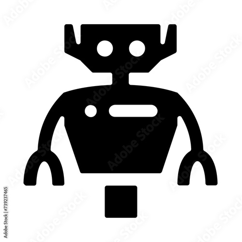 Humanoid Indusrty Robot Solid Icon