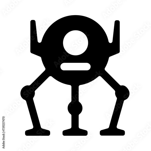 Humanoid Monster Robot Solid Icon