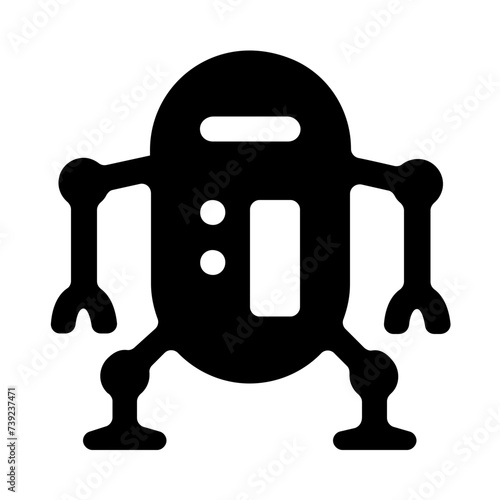 Humanoid Warrior Robot Solid Icon