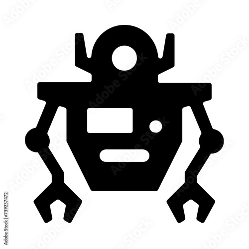 Humanoid Industry Robot Solid Icon