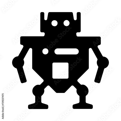 Humanoid Warrior Robot Solid Icon
