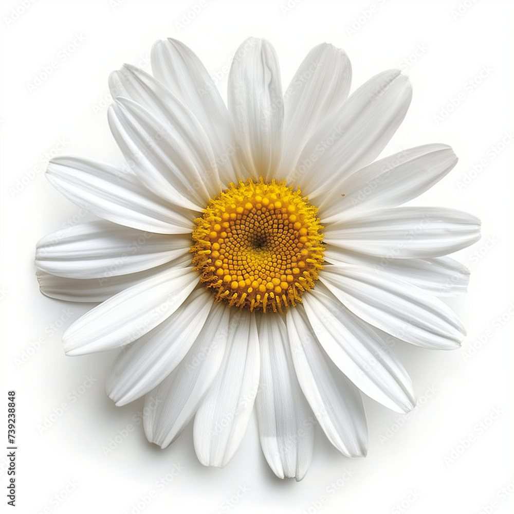 one daisy flower isolated on white background