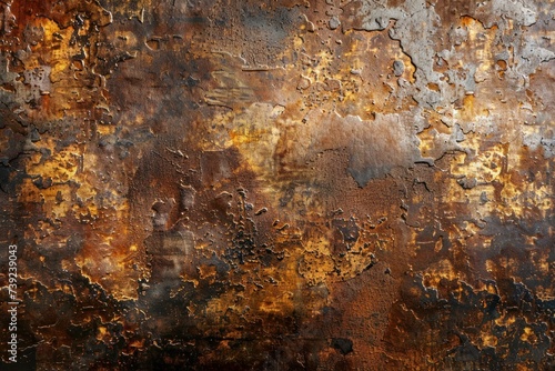 Scratches and stains on this rusty metal surface convey industrial grunge and a weathered appearance