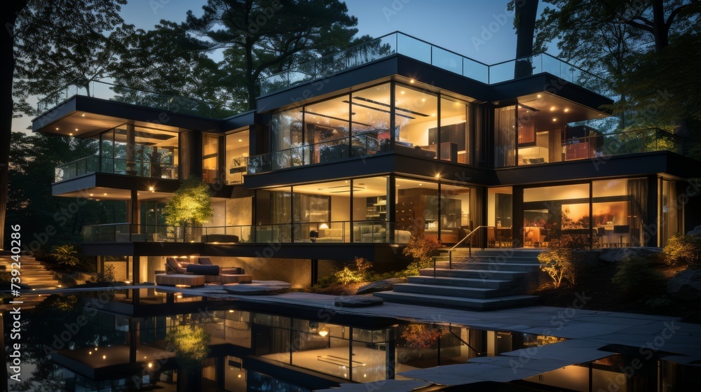 Modern architectural masterpiece, sleek lines and innovative design, a blend of glass and steel, capturing the essence of contemporary architecture, P Modern architectural masterpiece, sleek lines and innovative design, a blend of glass and steel, capturing the essence of contemporary architecture, P