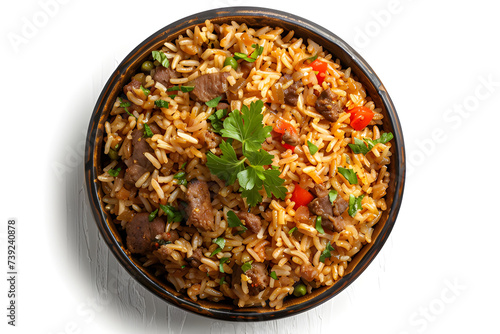 kabuli rice isolated on white background

