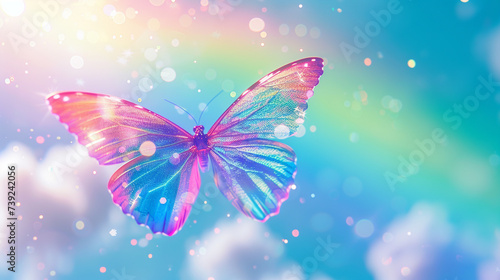 butterfly on a pink background