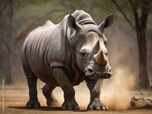 Rhinoceros in the African wild.
