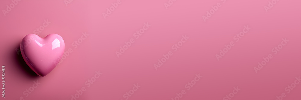 2024 happy Women's Day, Mother day background cover art with 3D Heart pink background with text space desk. Flat lay
