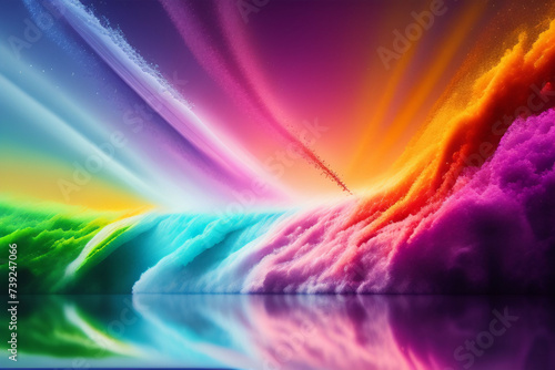 rainbow colored background with reflection light