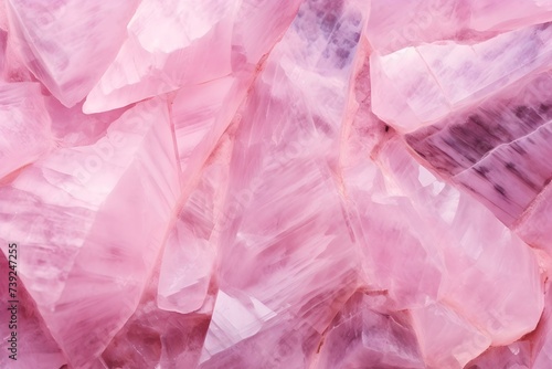 Close-up of Pink Quartz Stone - Perfect for Banner Designs. Concept Gemstone Photography  Pink Quartz Stone  Banner Design  Close-up Shots