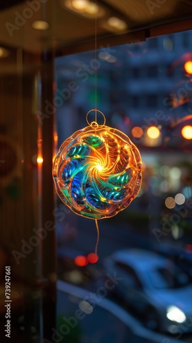 Sun catcher glowing in a domestic setting small but impactful art piece