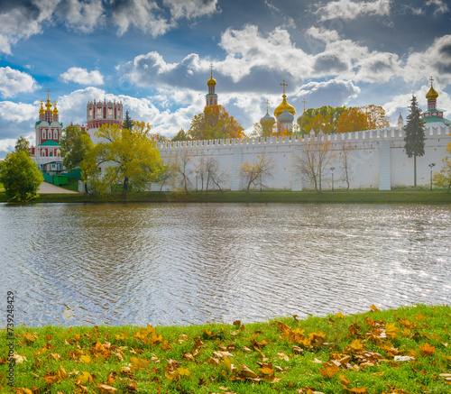 Novodevichiy convent. Sunny autumn day. Moscow. Russia photo