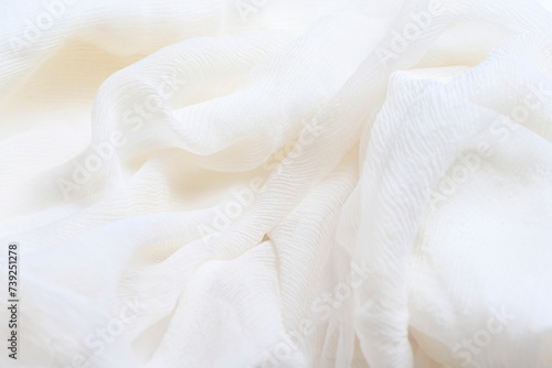 Wavy abstract white silk background.