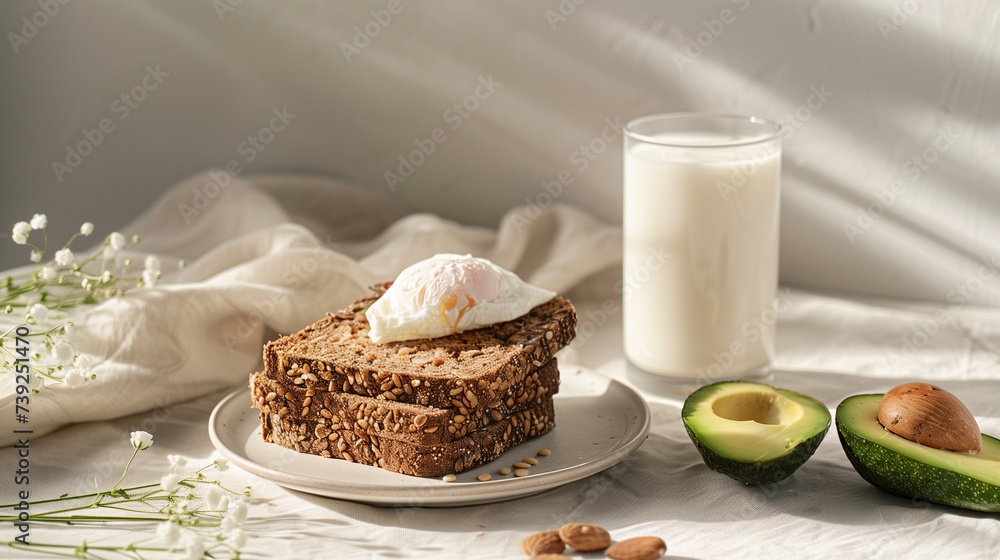 Healthy Breakfast with Poached Egg and Avocado Healthy Breakfast with Poached Egg and Avocado