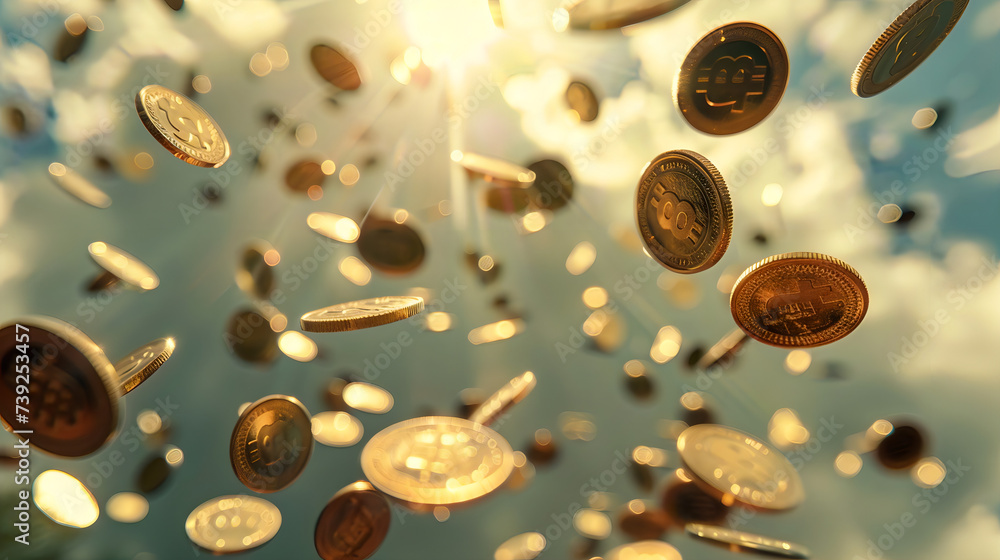 many coin drop from sky many coin drop from sky