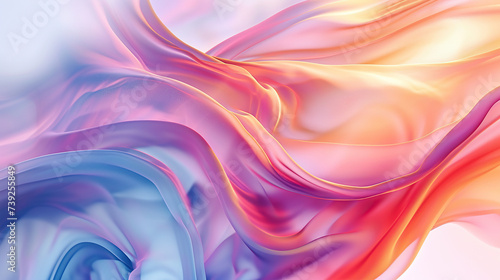 horizontal image of a an abstract colourful gradient waves wallpaper background Generative AI