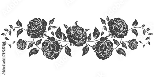 Rose flower stencil vector design