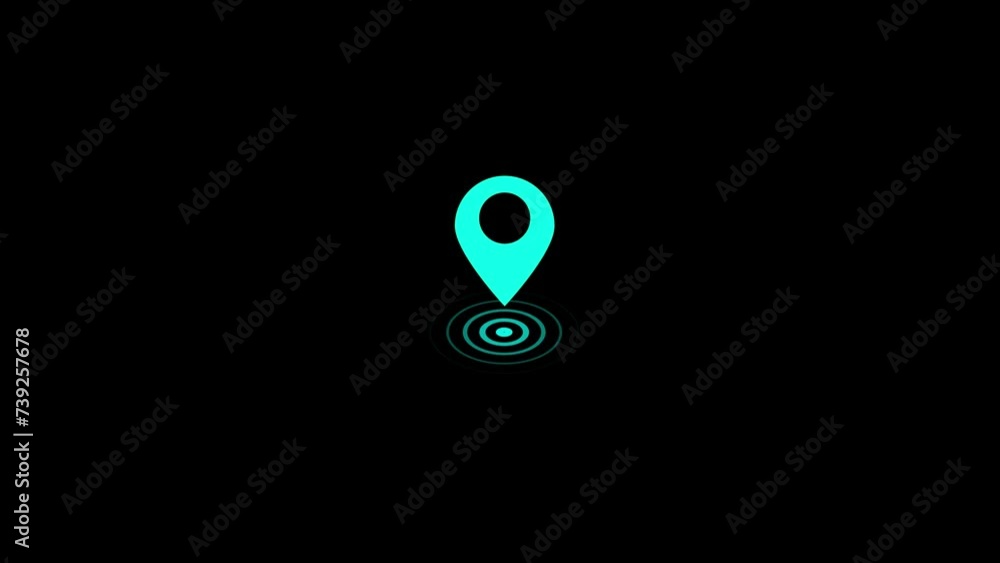 Glowing neon line location icon isolated on black background. abstract motion background. Glowing neon line location icon isolated on black background. abstract motion background.