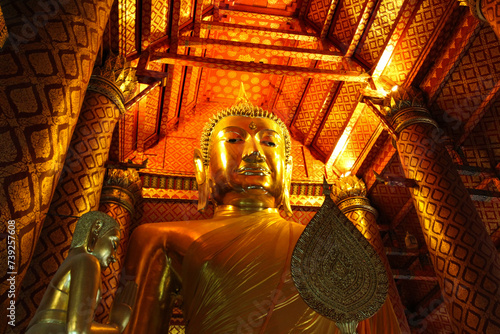 Wat Phanan Choeng is a Buddhist temple The huge Buddha Statue called Luang Pho Tho, Thai people worship Buddha temple at the city of Ayutthaya. photo