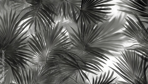 Abstract Blurred palm Leaf Shadow on transparent background