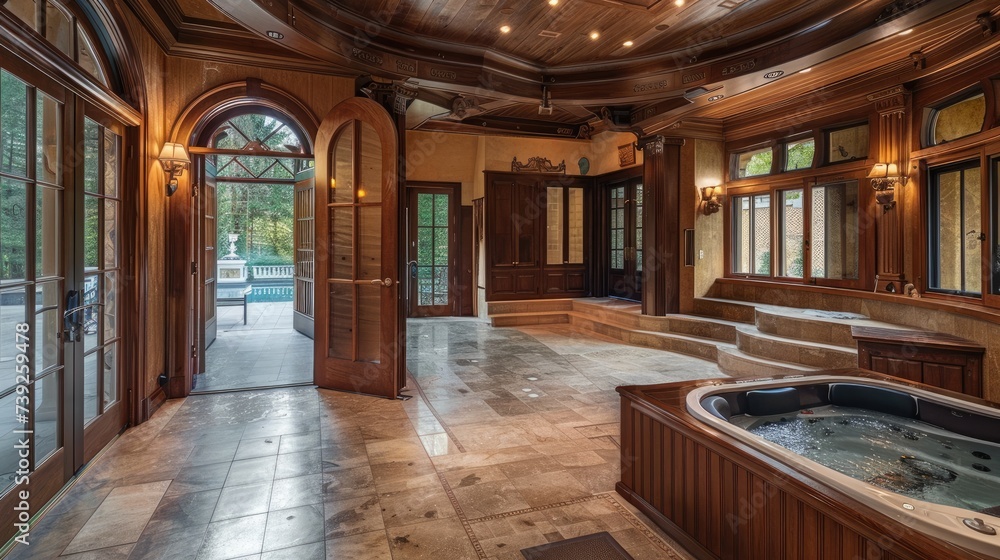 Imagine a private spa retreat within the mansion, complete with a sauna, steam room, and massage therapy room.