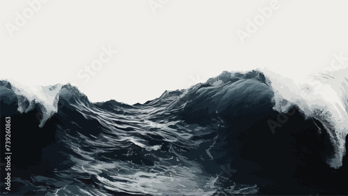 Illustration of a huge ocean wave. Vector illustration.