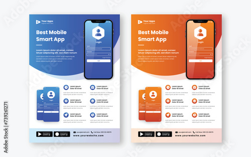 Editable vector flyer business mobile phone promotion