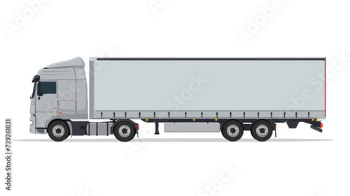 Illustration of a Trailer Truck at Work. Vector.