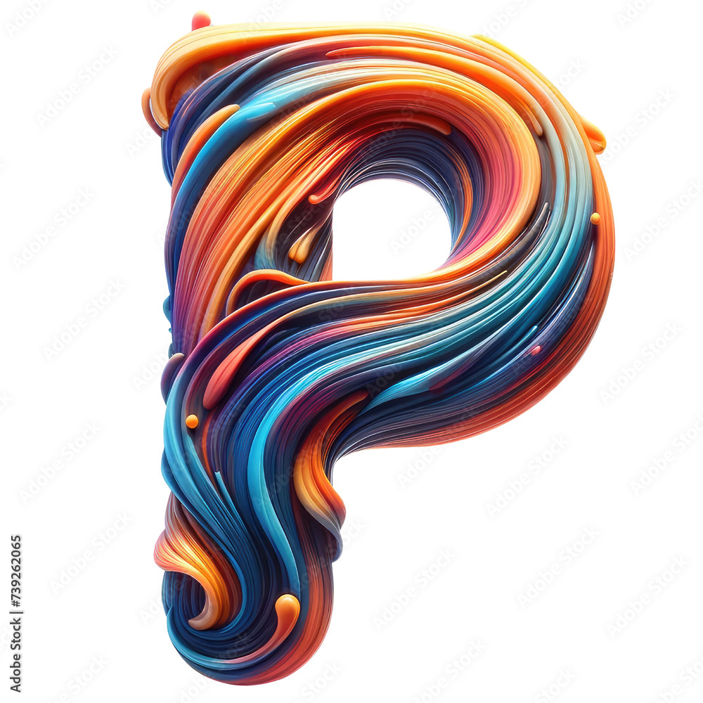 Abstract Swirl Alphabet Letter P Artwork Abstract Swirl Alphabet Letter P Artwork
