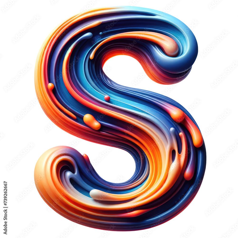 Abstract Swirl Alphabet Letter S Artwork Abstract Swirl Alphabet Letter S Artwork