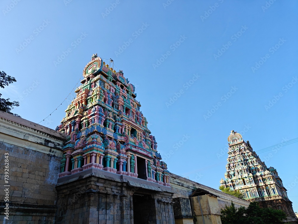Arulmigu Thiyaagaraaja Swaamy Temple Gopuram in Thiruvarur, Tamil Nadu, India