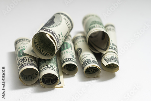 Canvas Print dollar roles, currency concept. money