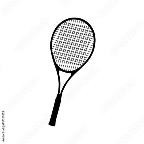 Tennis racket silhouette icon vector illustration. Trendy style editable graphic resources for many purposes.