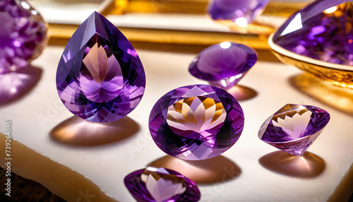 Amethyst Gemstone, Precious, Purple, Luxury, Jewelry, Gem, Fashion, Accessories, Sparkle, Glitter, Expensive, Rare, Shiny, Elegant, AI Generated