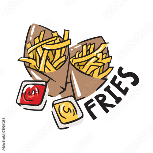 Vector logo of fries  American fast food