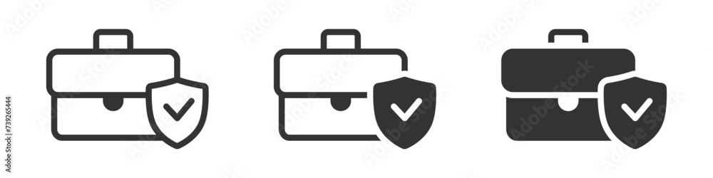 Briefcase With Shield Symbol. Vector Illustration Briefcase With Shield Symbol. Vector Illustration