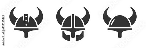 Vikings Horned Helmet Icon. Vector Illustration