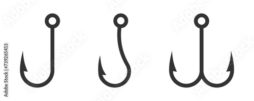 Fishhook Icon Isolated On A White Background. Vector Illustration