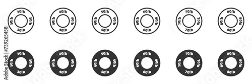 Circle rubber expander icon set. Vector illustration