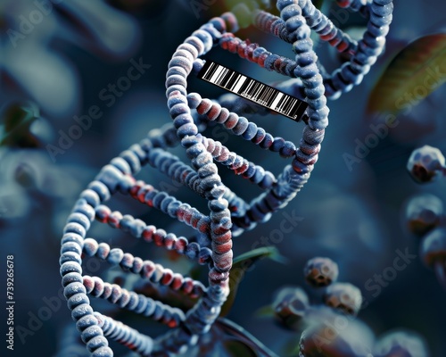 Scan of a DNA molecule with a barcode overlay