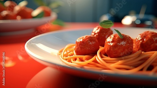 Delicious Plate of Spaghetti with Meatballs  © Creative Universe