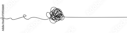 Chaotic tangled mind solve problem solution concept scribble line doodle illustration vector