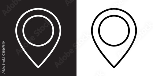 Free Download Location icon vector. Pin sign symbol in trendy flat style. Pointer vector icon illustration isolated on black and white background - GFXLoad