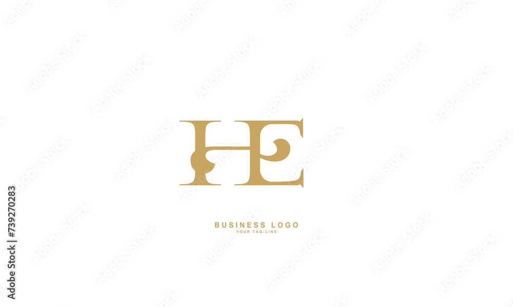 HE, EH, H, E, Abstract Letters Logo Monogram HE, EH, H, E, Abstract Letters Logo Monogram
