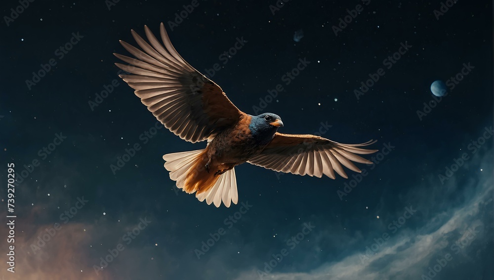 Obraz premium A bird flying in space
