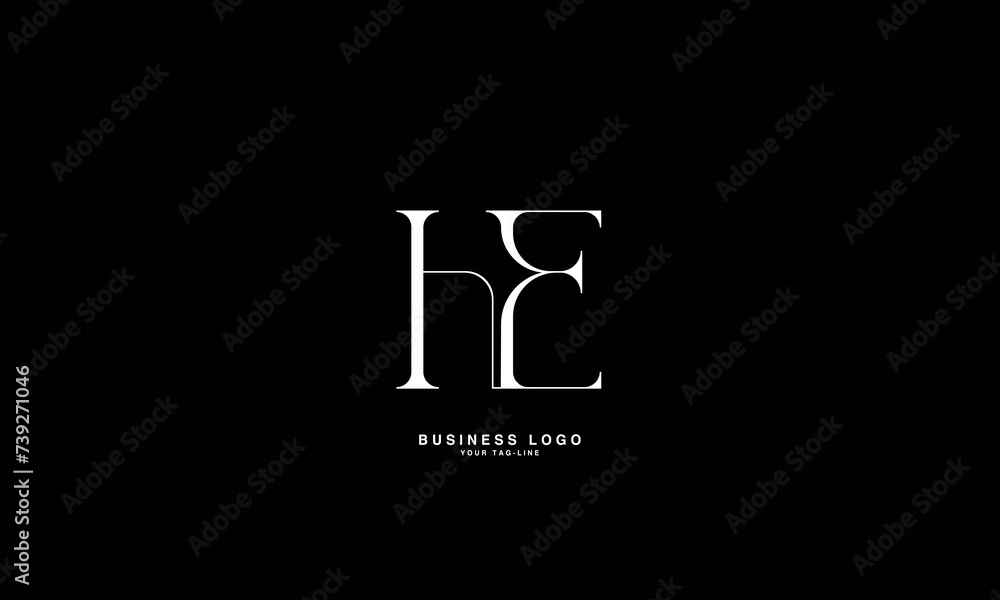 HE, EH, H, E, Abstract Letters Logo Monogram HE, EH, H, E, Abstract Letters Logo Monogram