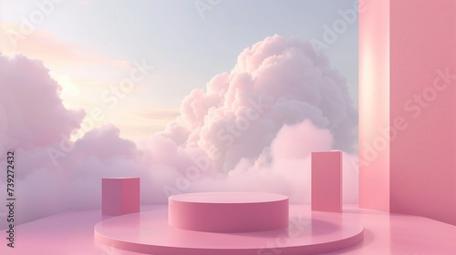 white clouds and pink sky © stock.finder