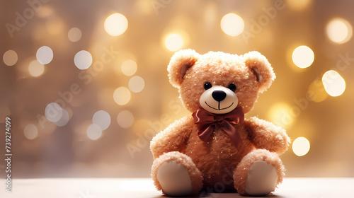 Teddy bear on delicate background, holidays concept © jiejie