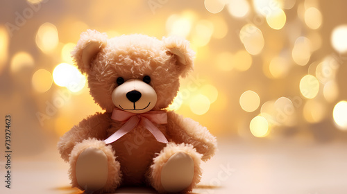 Teddy bear on delicate background, holidays concept © jiejie
