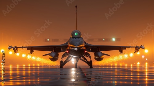 F-16 Fighting falcon taxiing to the runway.